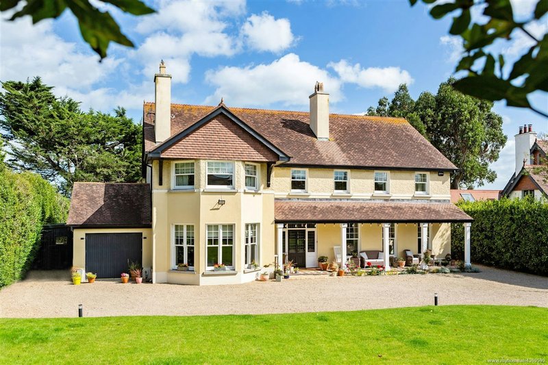 Saoirse Ronan Pine Lodge two-story detached house exterior on sunny day in Greystones Co Wicklow